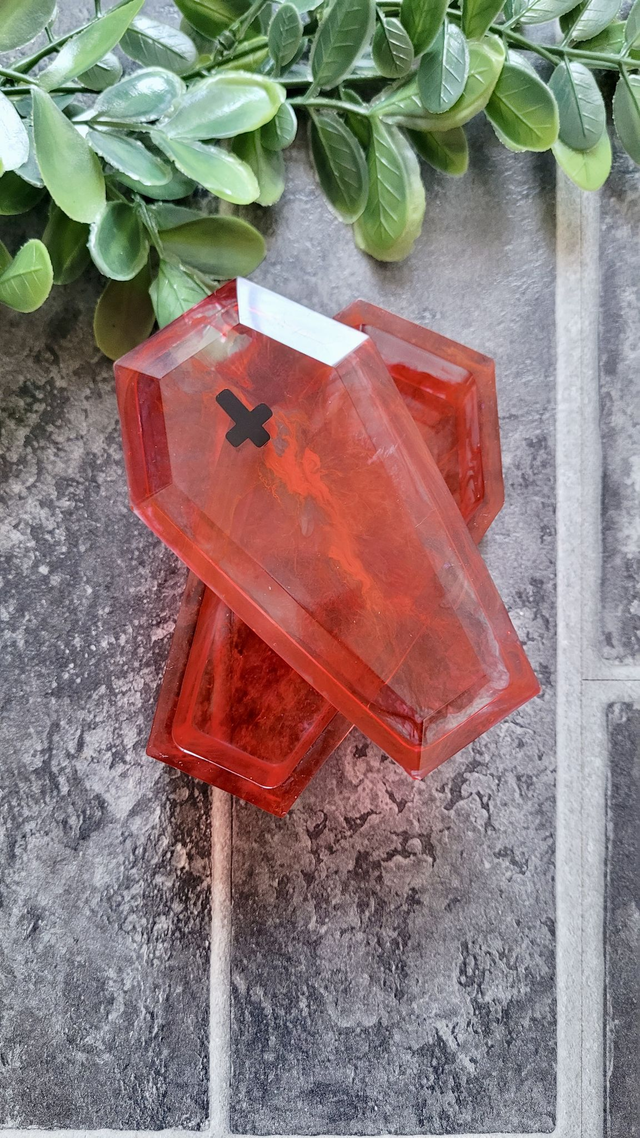 Coffin Trinket Box - Upside-down Cross Bloody Horror