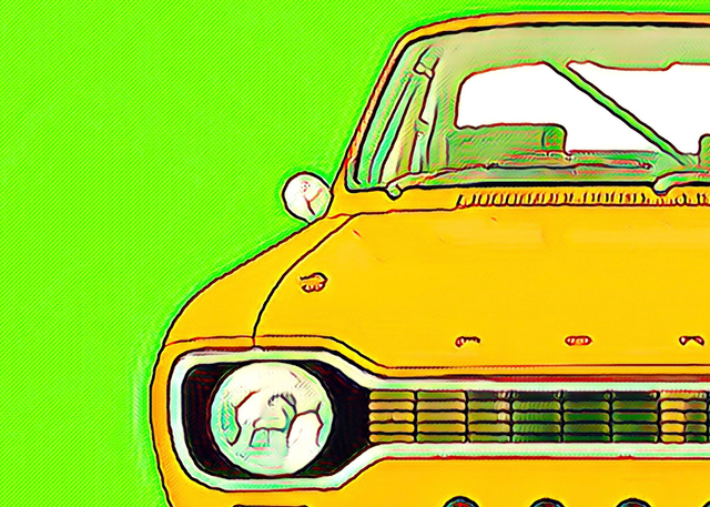 Ford Escort Mexico Pop Art Stretched Canvas Picture
