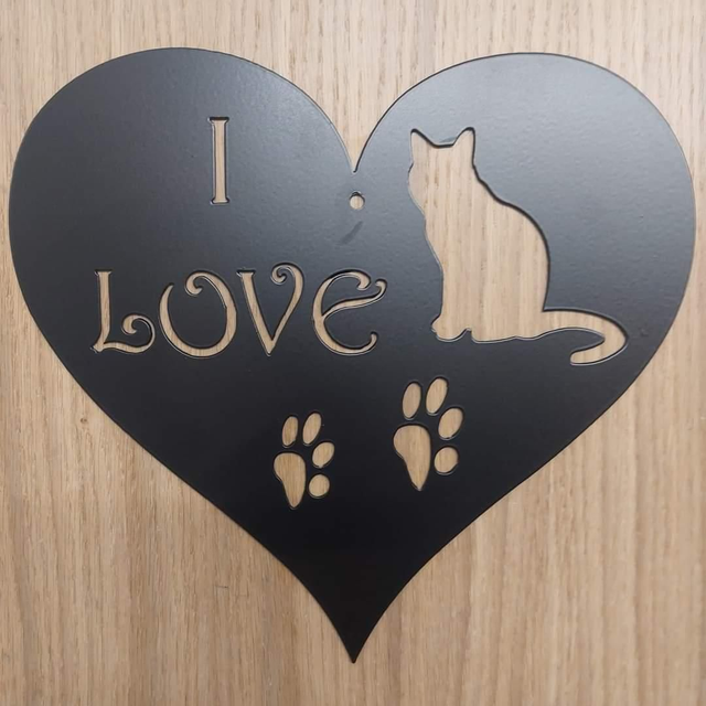 I Love Cats Heart Plaque