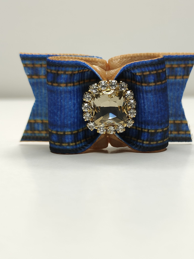 Noeud pour chien fantaisie-jean&#039;s-strass