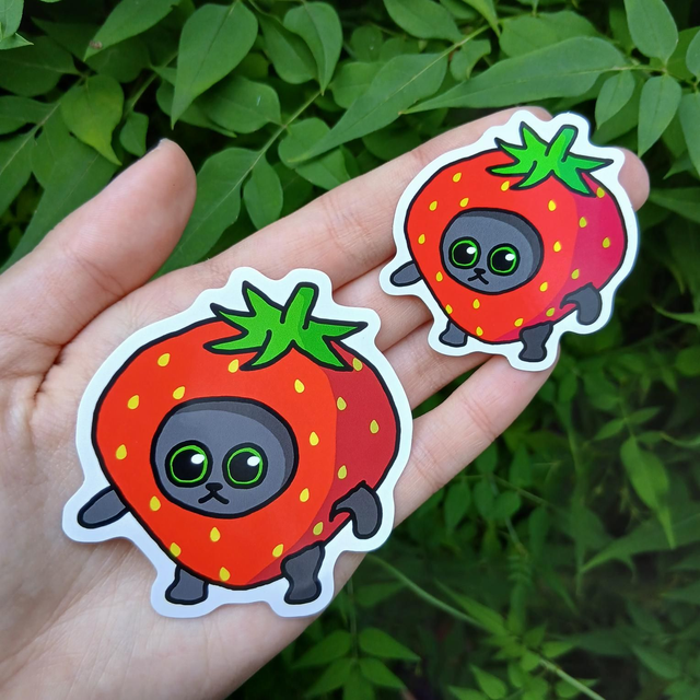 Strawberry Cat Sticker
