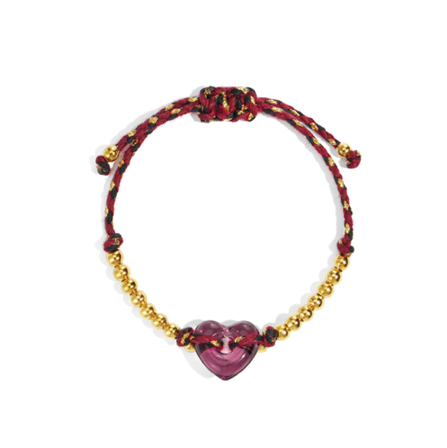 Kralenarmband heart red