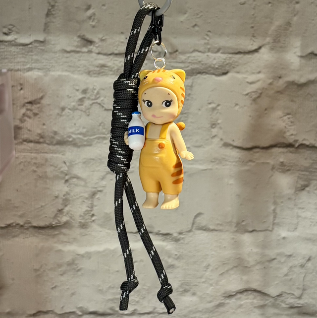 Sonny Angel inspired Ginger Cat rope keychain