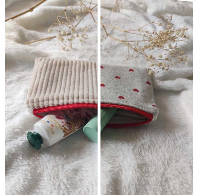 Petite pochette / porte monnaie &quot;coeur&quot;