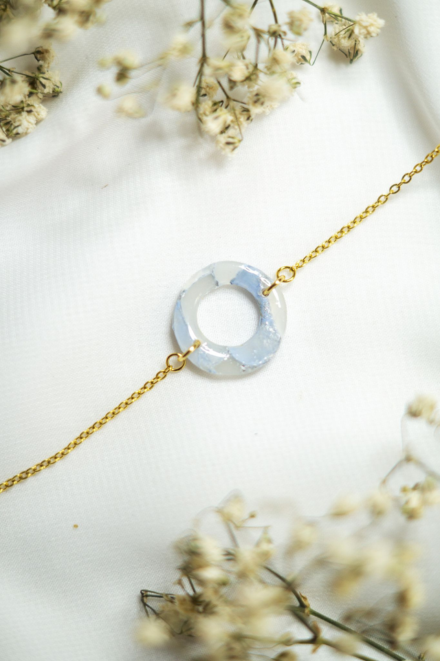 Coloris glace - Bracelet cercle en polymère
