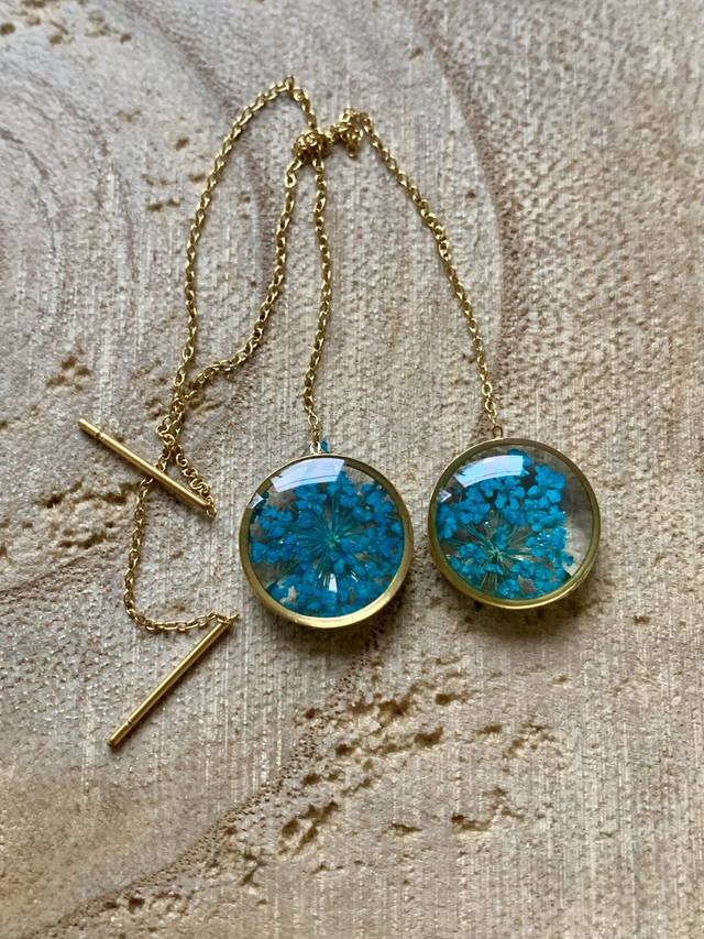 Turquoises - boucles d&#039;oreilles chaînettes