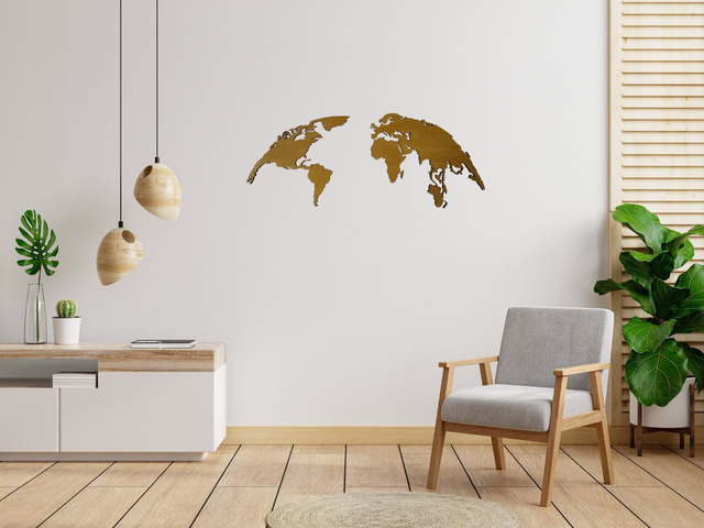 M01 – Carte du Monde Design – Décoration Murale Voyage – Carte en Demi-Cercle