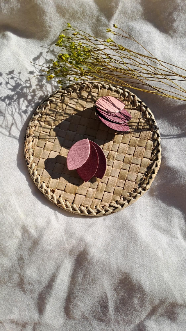 Boucles d'oreilles en matière végétale de pommes