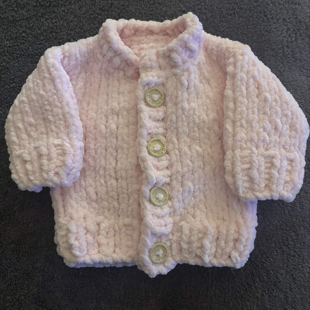 Pink soft touch cardigan 0-3months 