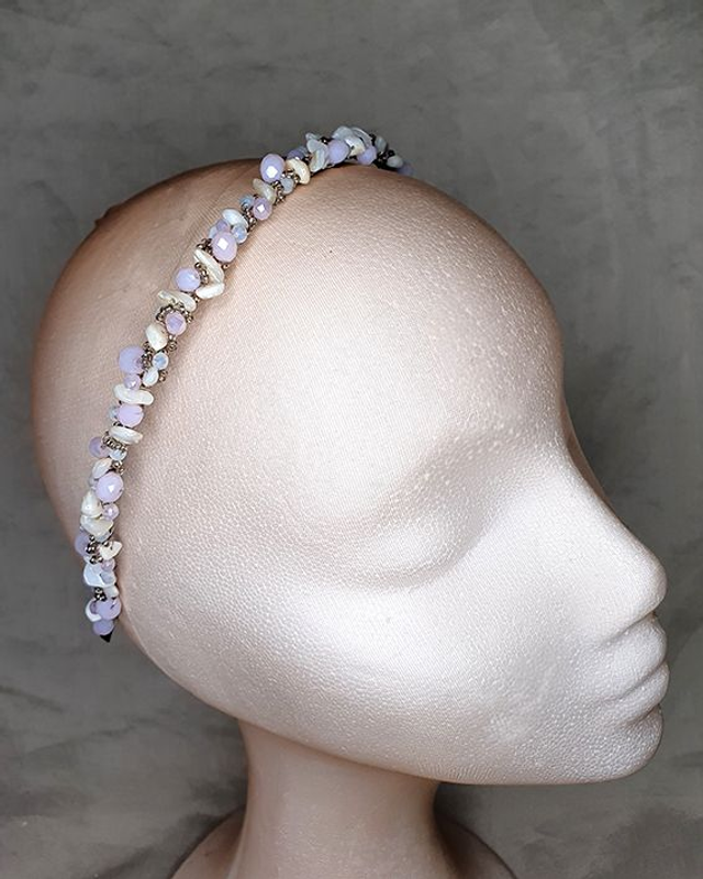 Nar diadema joya con nácar y cristales