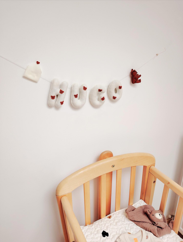 Oursons - Guirlande prénom personnalisable blanche