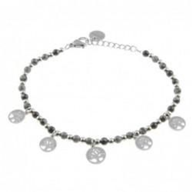 Bracciale donna con pietre naturali bijoux e charms ad albero della vita 