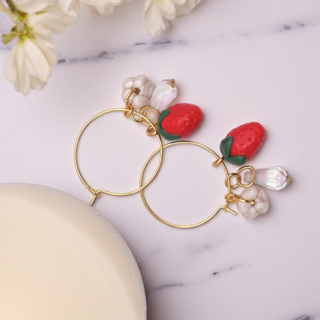 Boucles d’oreilles Fraise d’Été