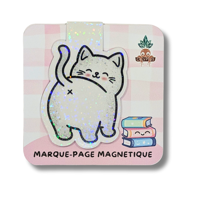Marque-page magnétique Chat blanc