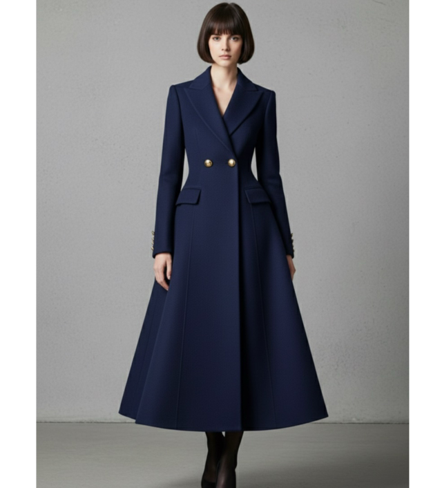 Cappotto lungo blu 