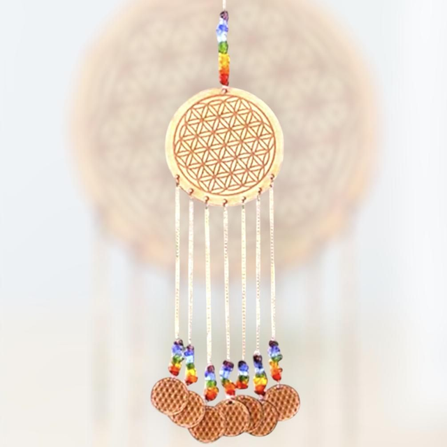 Carillon en bois &quot;Fleur de vie&quot;