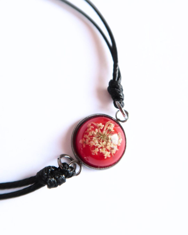 Bracelet fleuri Confiance (rouge) | BR16 | Ombelles
