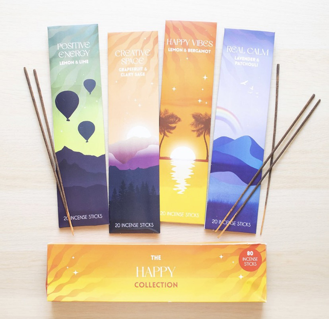 Happy Incense Stick Set – 4 Individual Packs