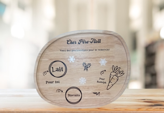 Plateau "Père Noël" étoile blanche