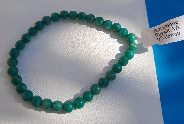 Bracelet boule 6mm Amazonite AA