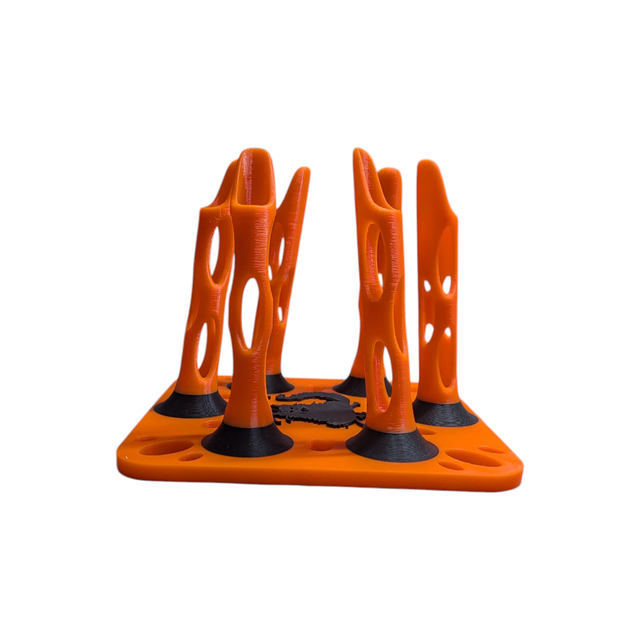 6 Arrow Fletching Stand/ Ground Quiver Flo Orange and Black
