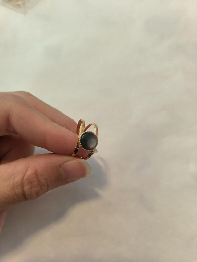Bague double perle 
