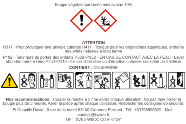 Bougie parfumée "Miel et avoine"