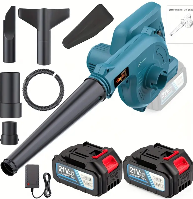 Souffleur électrique sans fil 21V – Autonomie renforcée 2 batteries