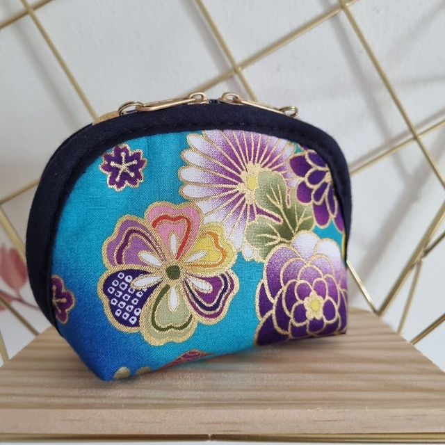 Porte-monnaie arrondi "Akane" turquoise