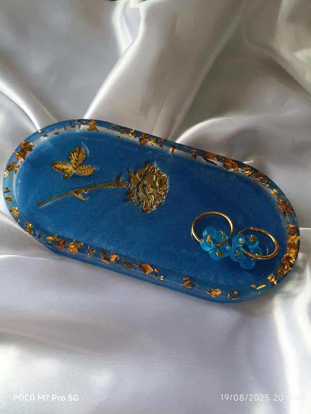 Vide poche ovale fleur