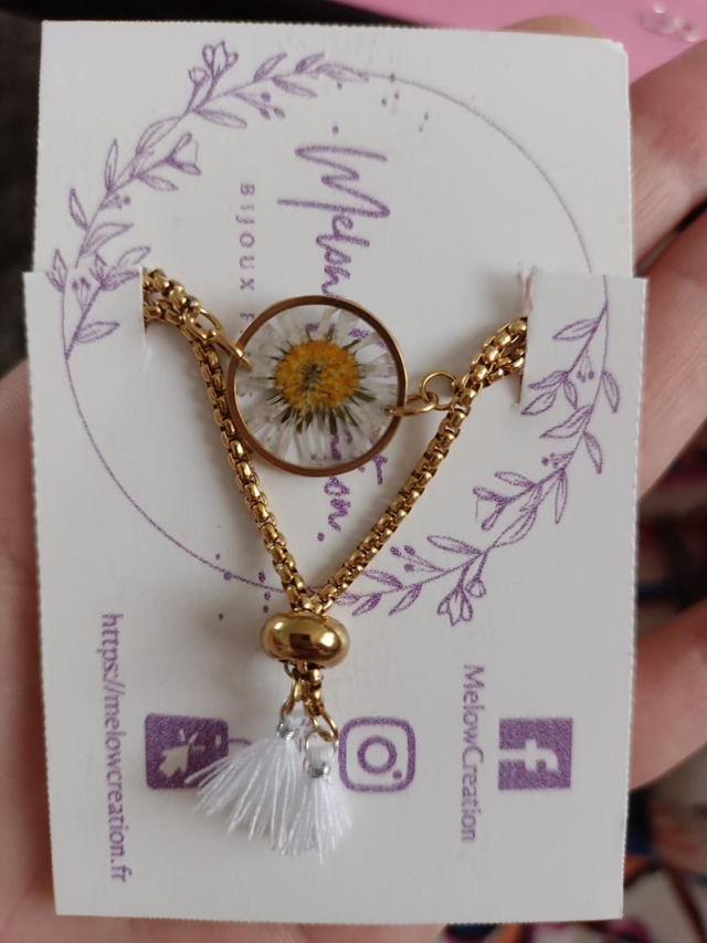 Modèle unique - Bracelet Fleur séchée - Pâquerette