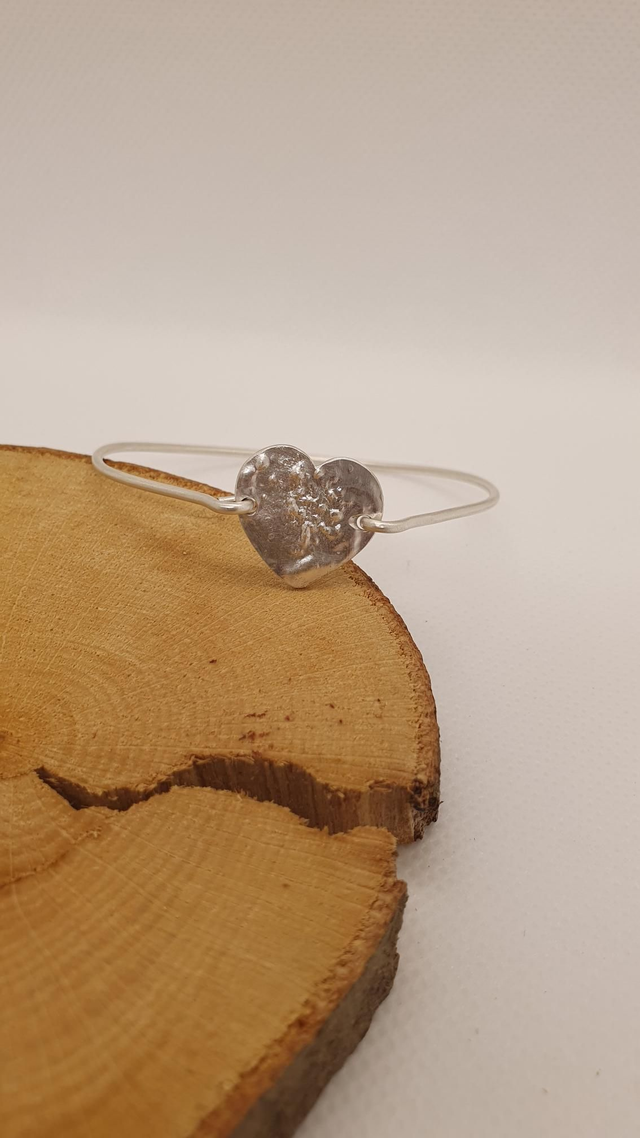 Bracelet "Cœur" - Argent massif réticulé