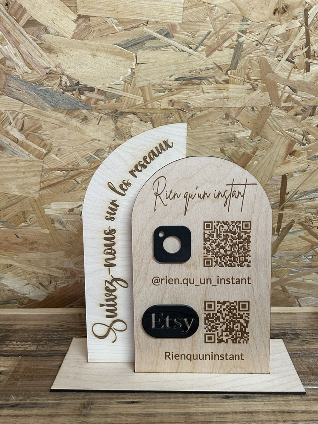 Panneaux média sociaux en bois personnalisé