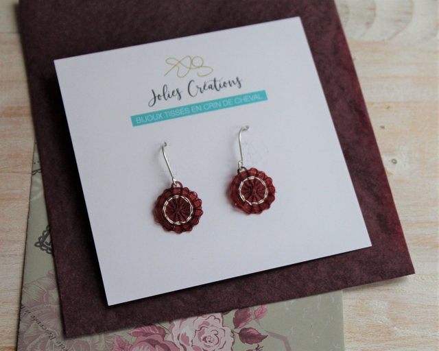 Boucles d'oreilles tissées en crin de cheval