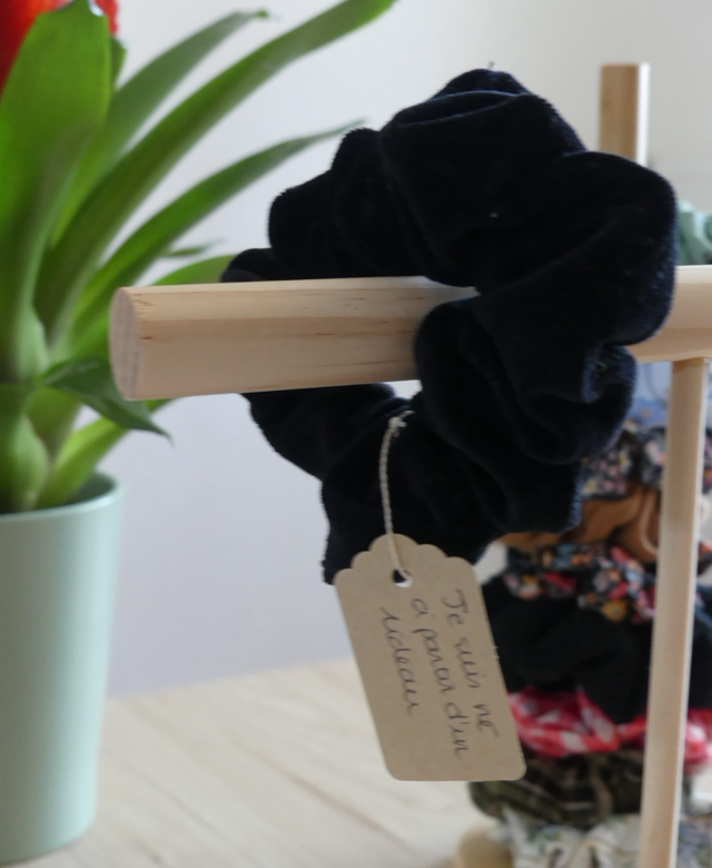 Chouchou Ève velours noir 