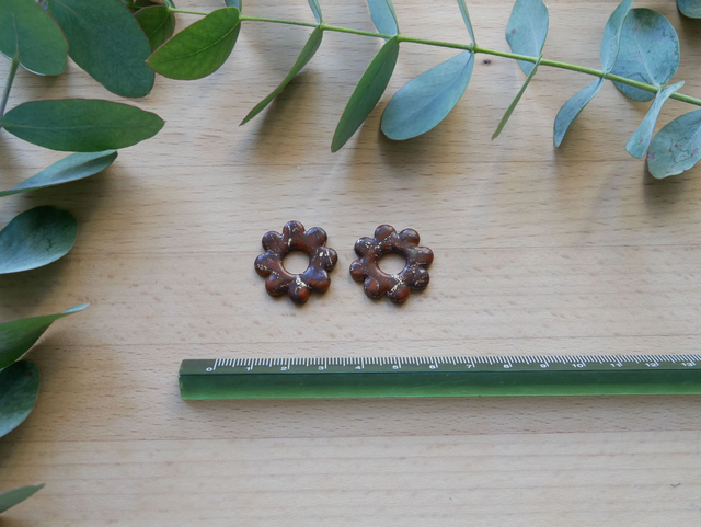 Bloom 8 pétales chocolat/doré