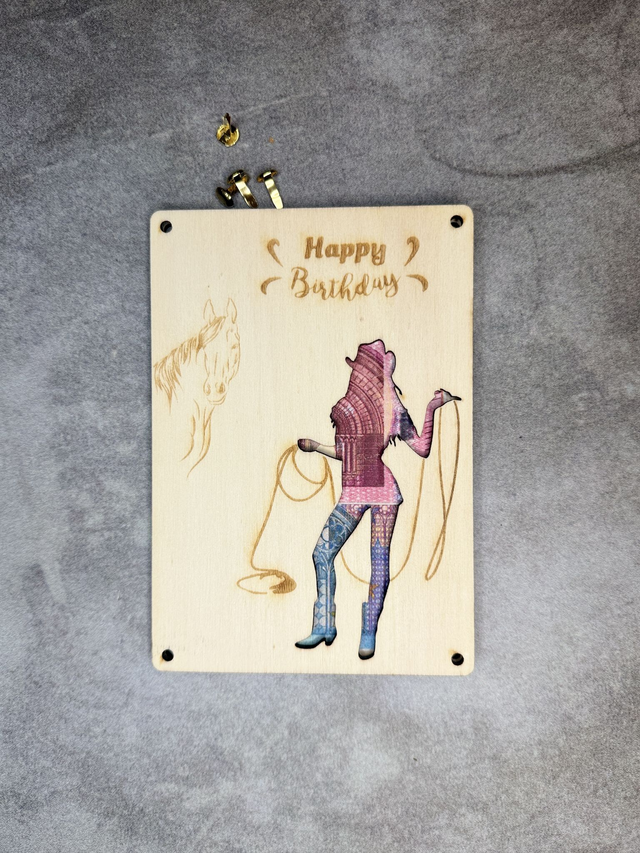 Geldgeschenk "Cowgirl - Happy Birthday"