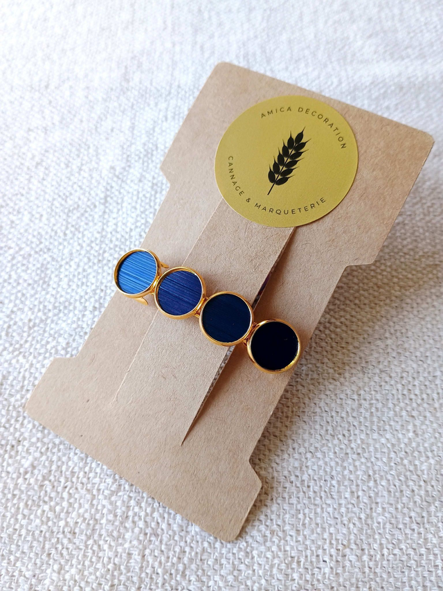 Barrette à cheveux dorée - Bleu marine