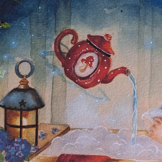 Bain floral sous la lune