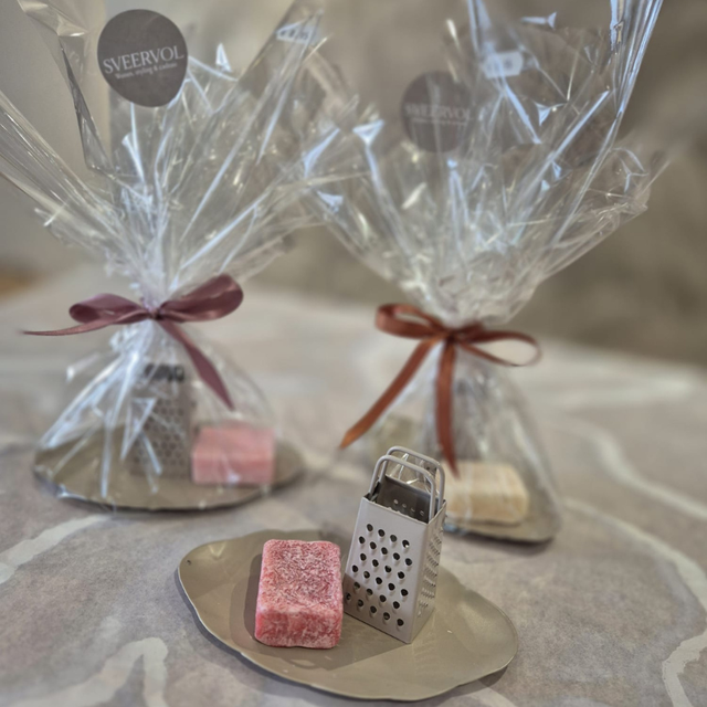 Cadeauset amberblokjes met rasp 