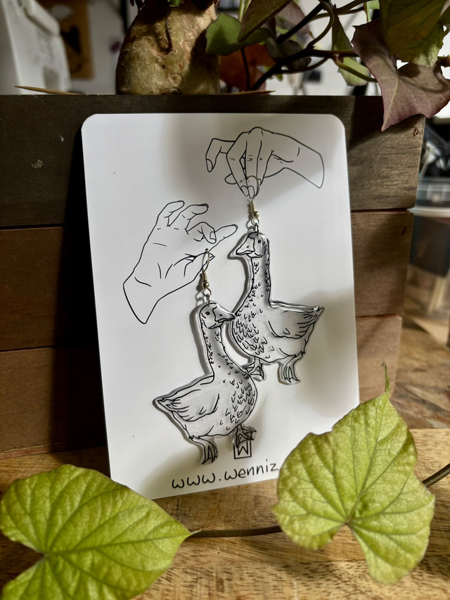 &quot;les Oies&quot; Boucles d&#039;Oreilles