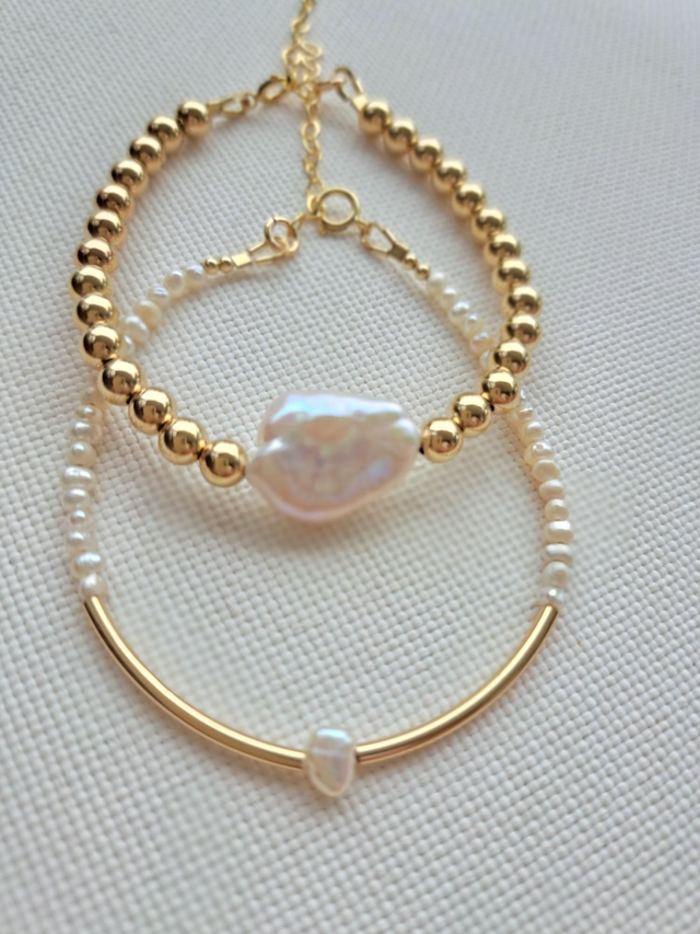 NAÏA gold-filled-perle d'eau douce bracelet