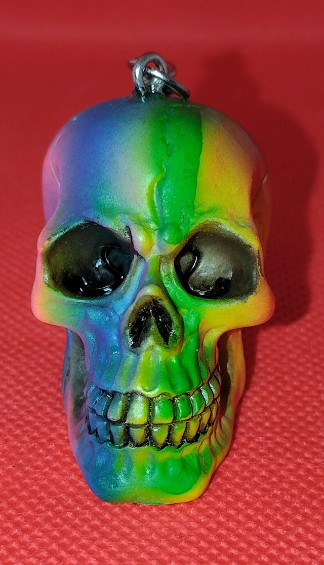 Mini Rainbow Skull Keyrings.