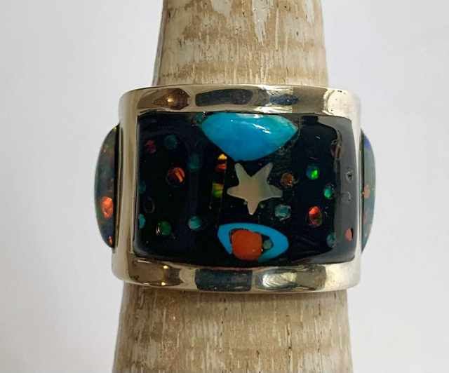 Bague Galaxy OCEAN STAR argent massif et pierres naturelles 