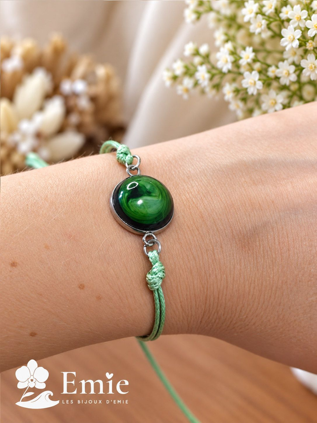 Bracelets - Félina ✨ Vert et noir - Résine Epoxy