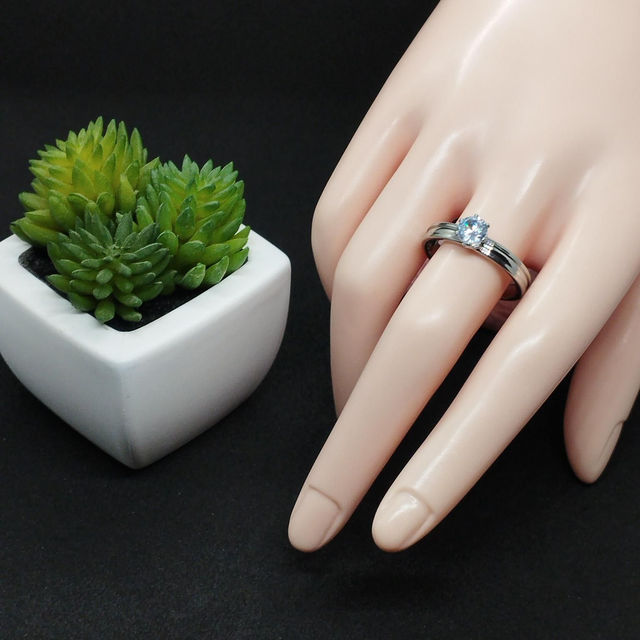 Anneaux argent incrusté strass élégant * 2 modèles taille 17