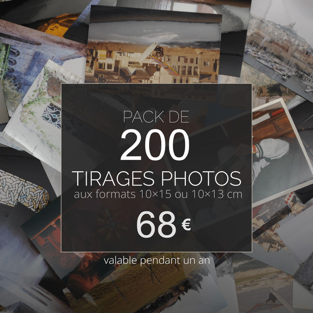 Pack de 200 tirages photos