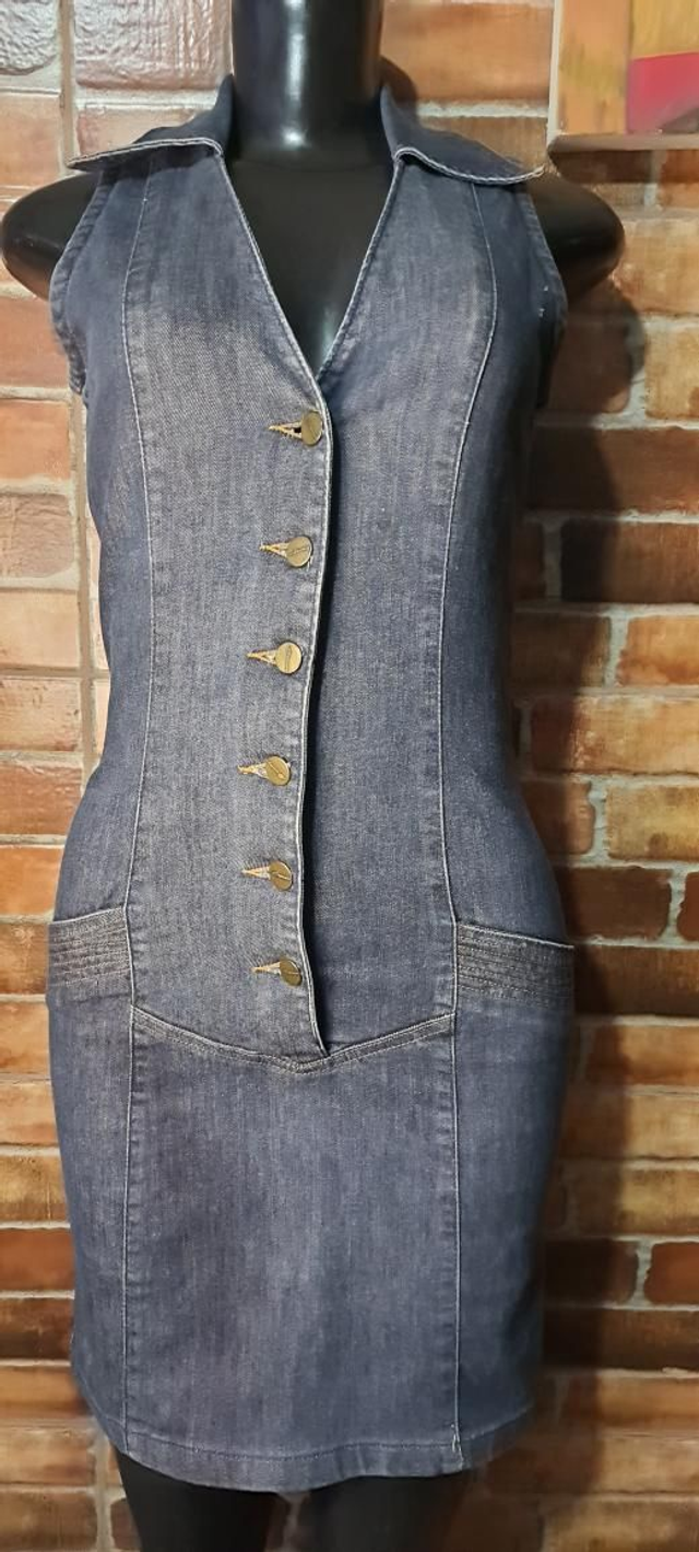 Vestido Jeans T/38 Sem Manga