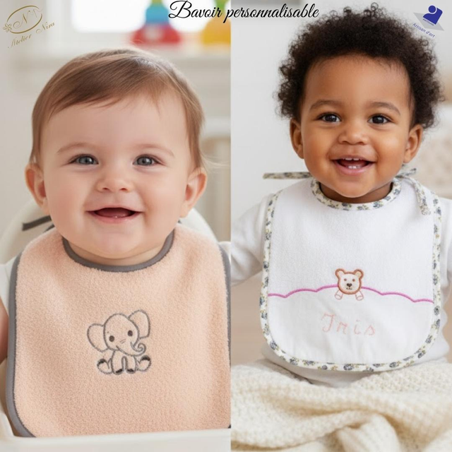 Bavoir Bébé Brodé Artisanales