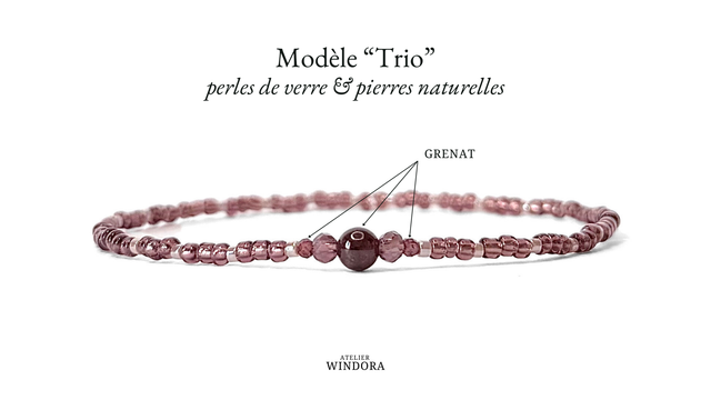 Bracelet | Grenat - Trio (A)